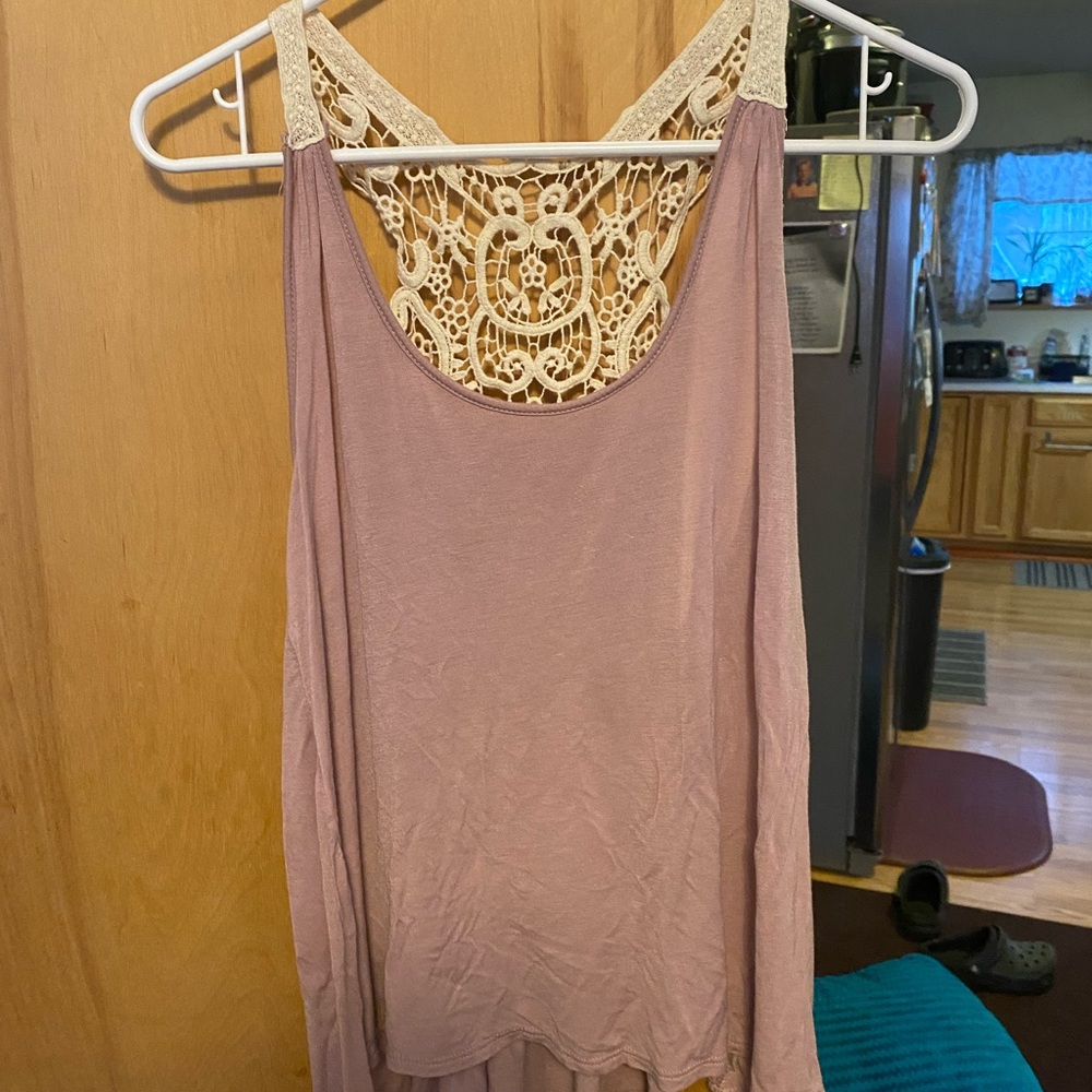 Cute lace back tank top
